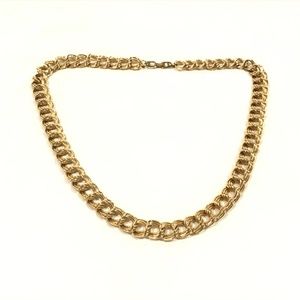 Vintage Napier Gold Tone Double Curb Chain Necklace 24" Long x 9/16" Wide